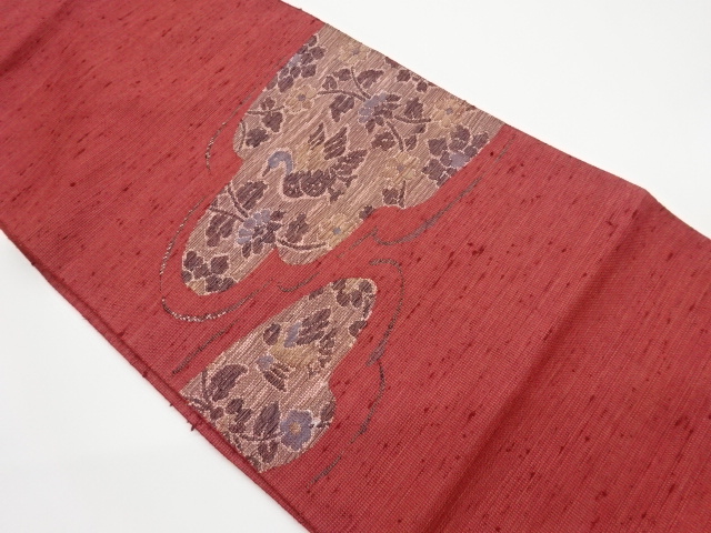 リサイクル　花鳥模様織出し名古屋帯